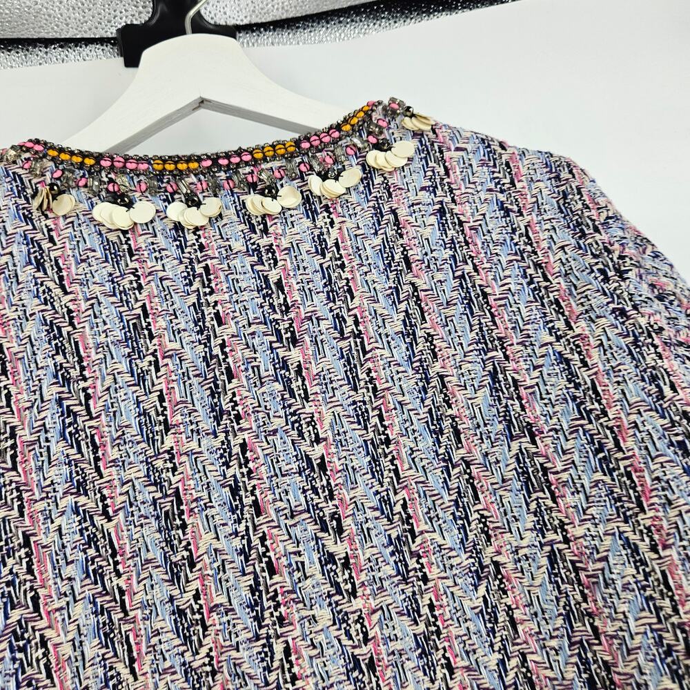 Anthropologie Summer Of Love Suzy Tweed Jacket Beaded Embellished NWT Size S - Picture 8 of 8